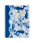 Notebook with whale pattern on a white background