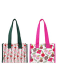 Mini Market Tote Set Ornaments/Holiday Bow Stripe