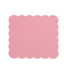 Pink scalloped placemat with 'Pimpernel' branding on a white background