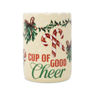 'CUP OF GOOD CHEER' back of Milk for Santa sipper ceramic travel mug