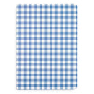 Notebook with blue and white checkered pattern on a white background