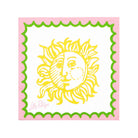 Yellow sun and moon design on a pink background with green border, featuring the Lilly Pulitzer logo.