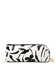 Black and white patterned pouch on a white background