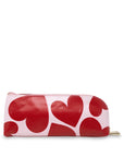 Pouch with red heart pattern on a white background