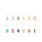 Set of colorful number cards on a white background