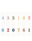 Set of colorful number cards on a white background