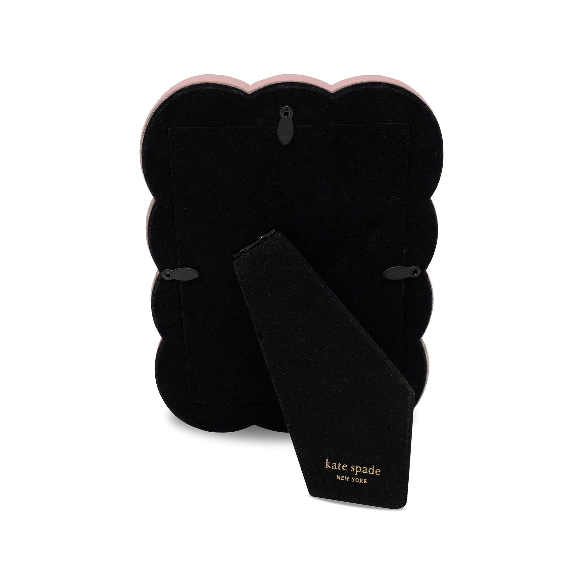 Black tie with 'kate spade new york' label on a white background