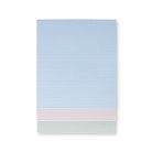 Rectangular notepads  with blue and pink stripes on a white background