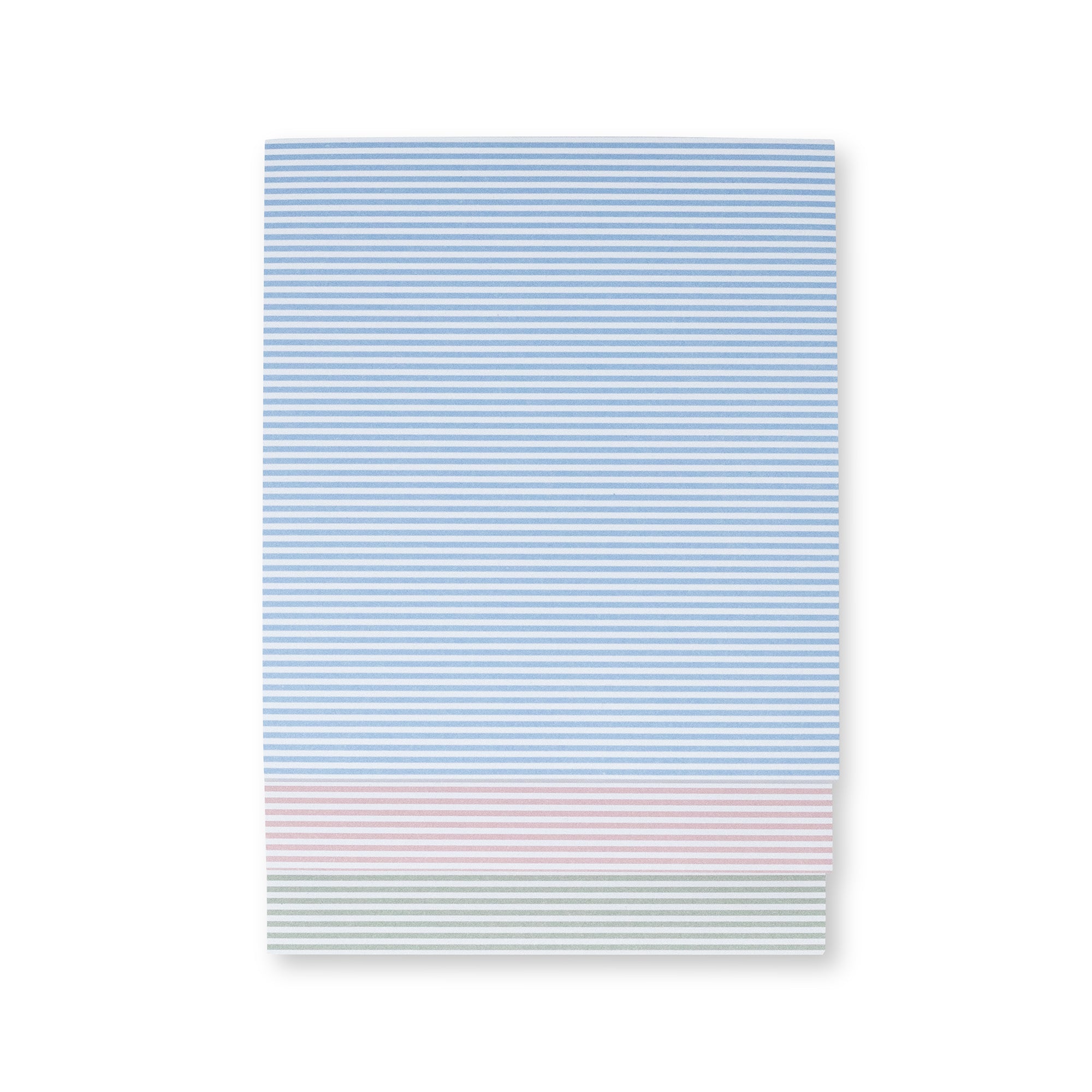Rectangular notepads  with blue and pink stripes on a white background