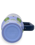 Vera Bradley mug with a blue lid on a white background