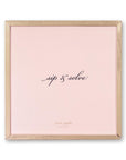 Framed with 'sip & solve' text on a pink background, brand 'kate spade' visible.