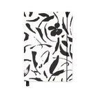Notebook with black floral pattern on a white background