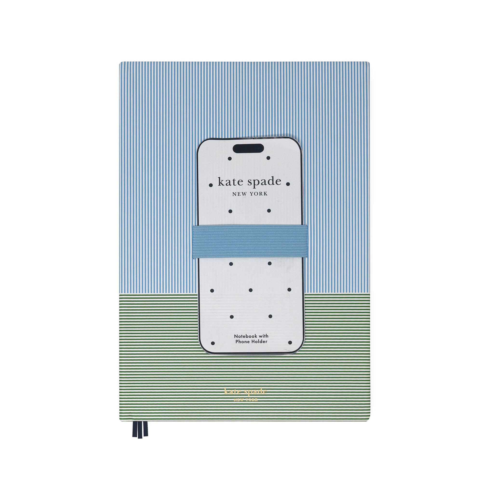 Notebook with phone holder by Kate Spade New York on a white background