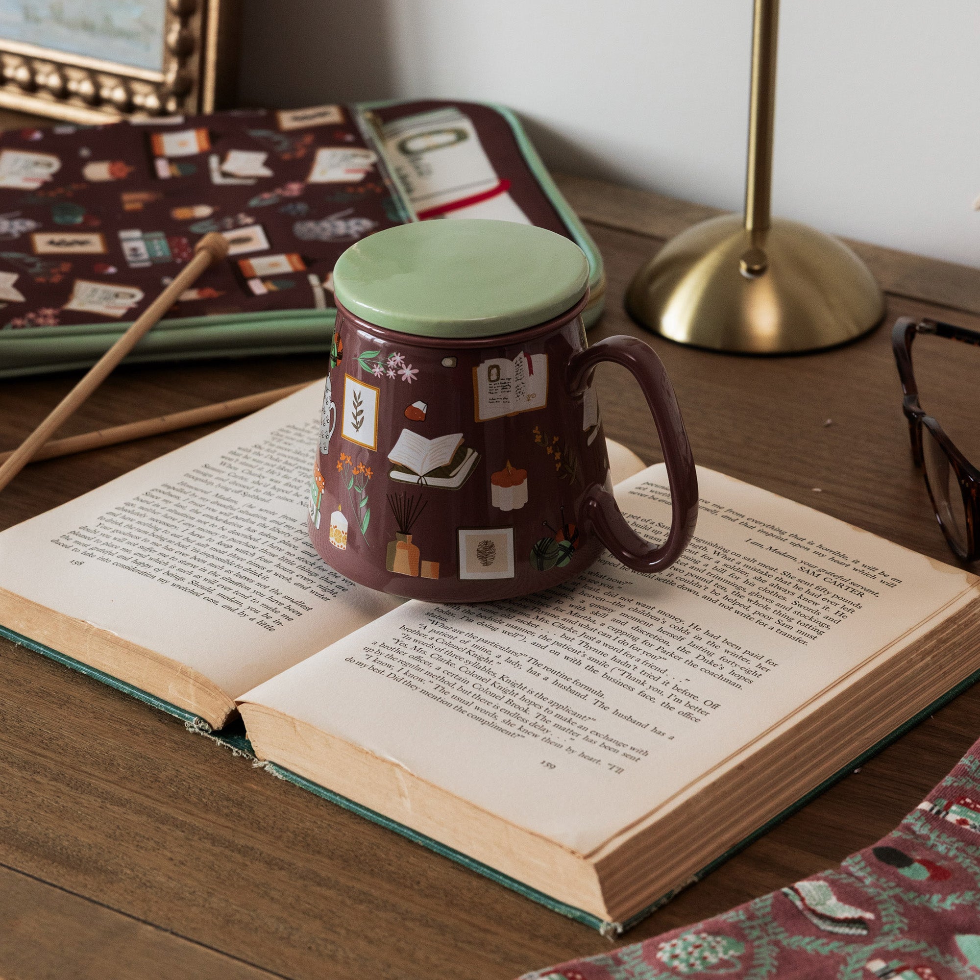 Decorative mug with illustrations