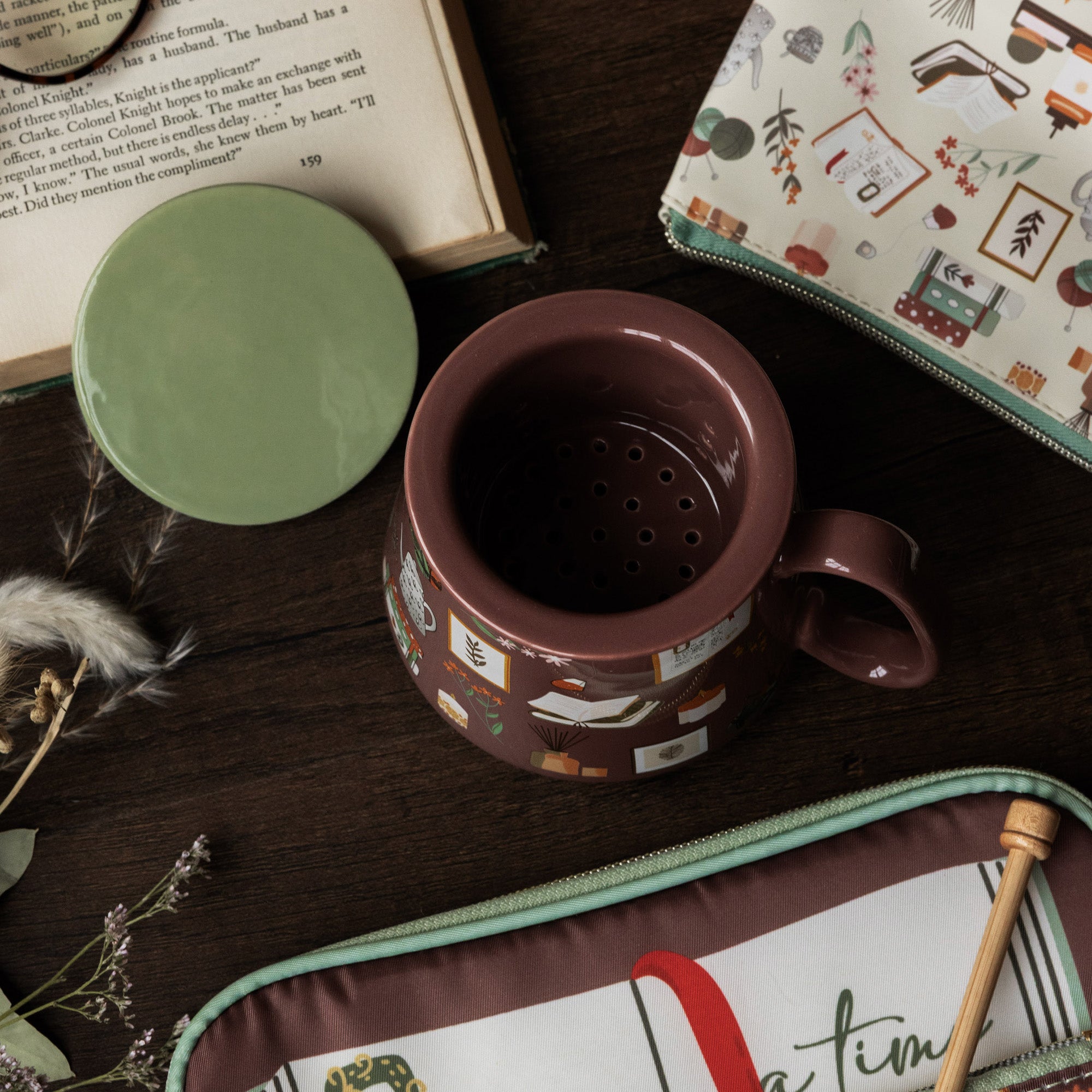 interior of Decorative mug with illustrations