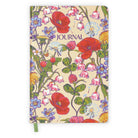 Floral-patterned journal with colorful flowers on a beige background