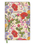 Floral-patterned journal with colorful flowers on a beige background