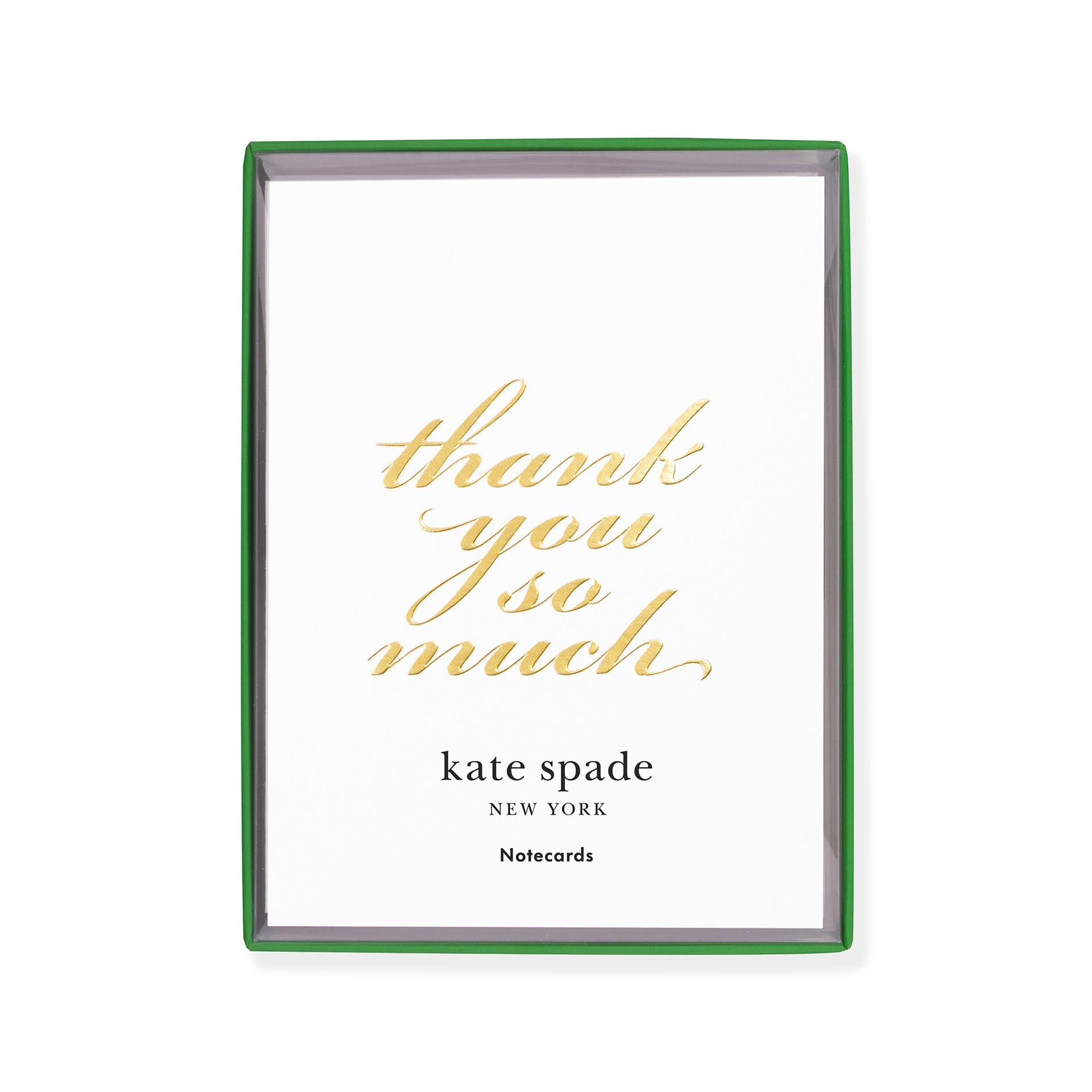 Framed print with 'thank you so much' text and Kate Spade branding on a white background