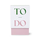 White box with 'TO DO' text in green and pink on a white background