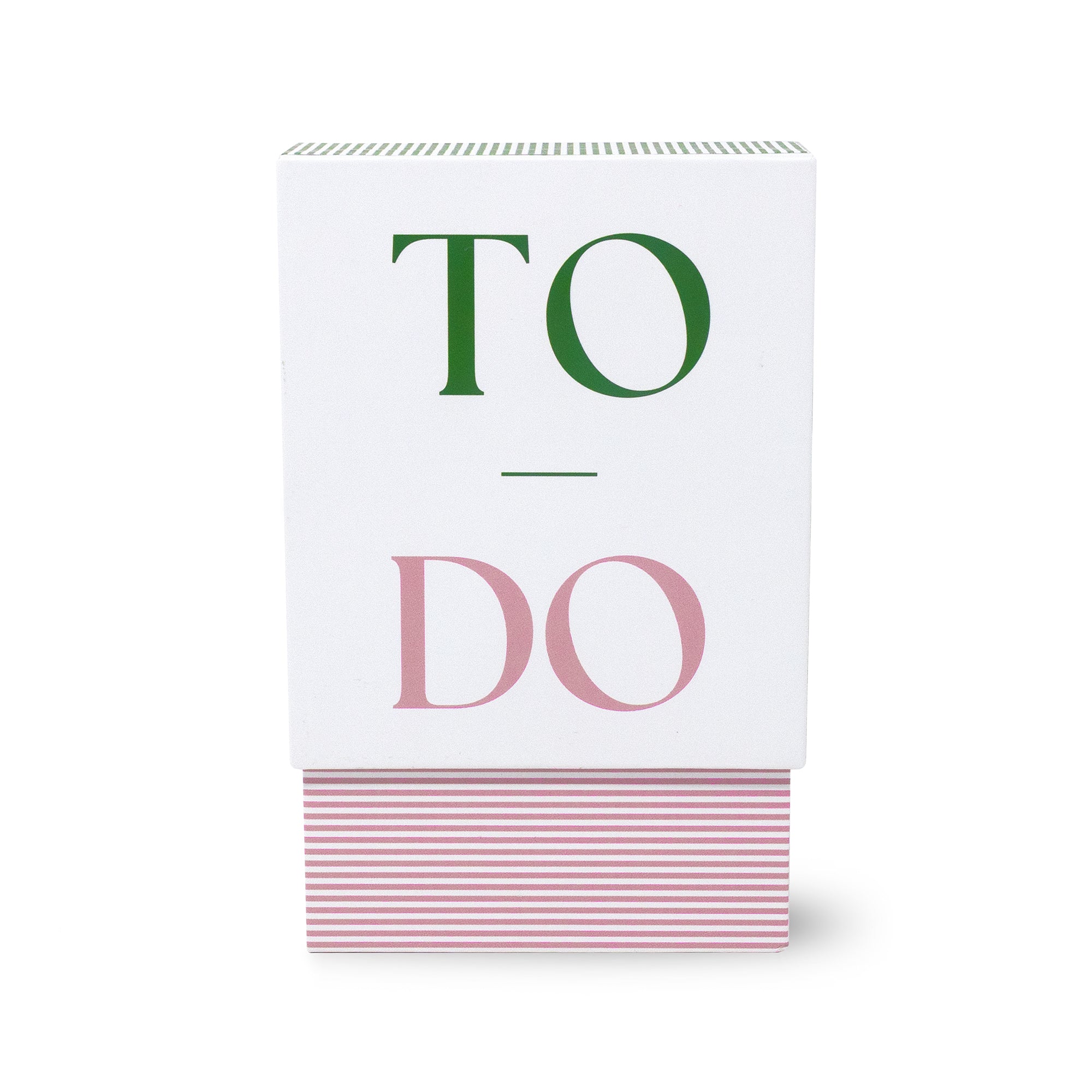 White box with 'TO DO' text in green and pink on a white background