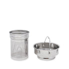 Two metal mesh containers on a white background