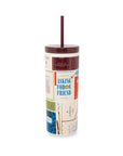 Acrylic Tumbler with Straw, Book Club