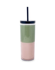 Acrylic Tumbler With Straw, Petite Stripe