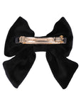 Embellished Velvet Bow Barrette, Onyx