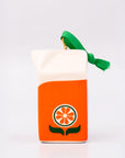 Ceramic orange juice carton ornament