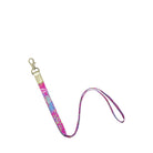 Colorful lanyard with a key ring on a white background