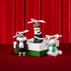 set of three animal glass ornaments: hedgehog, bunny and fox