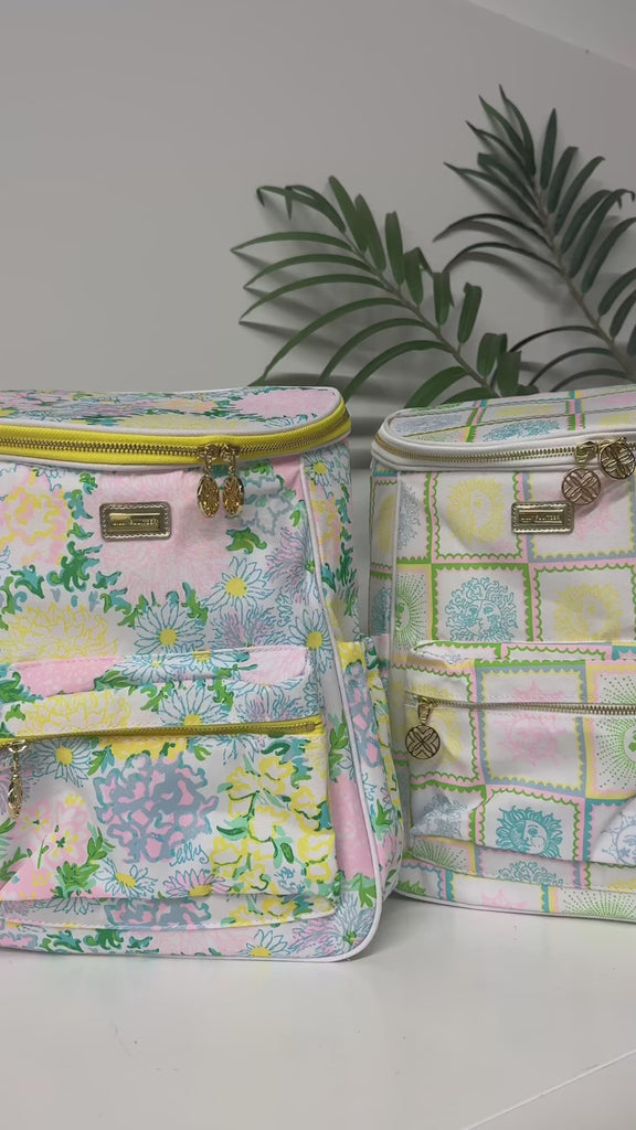 model showcasing lilly pulitzer cooler bags