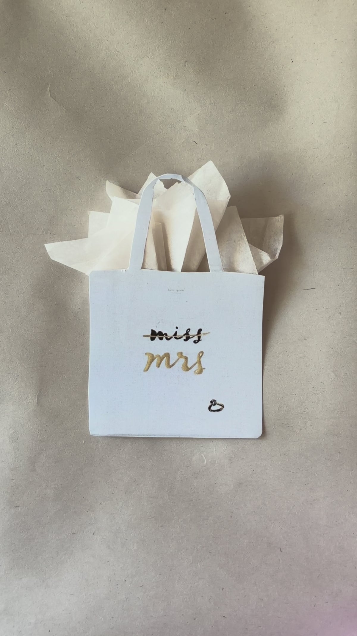 white miss to mrs gift bag!