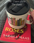 stainless steel book mug with black lid
