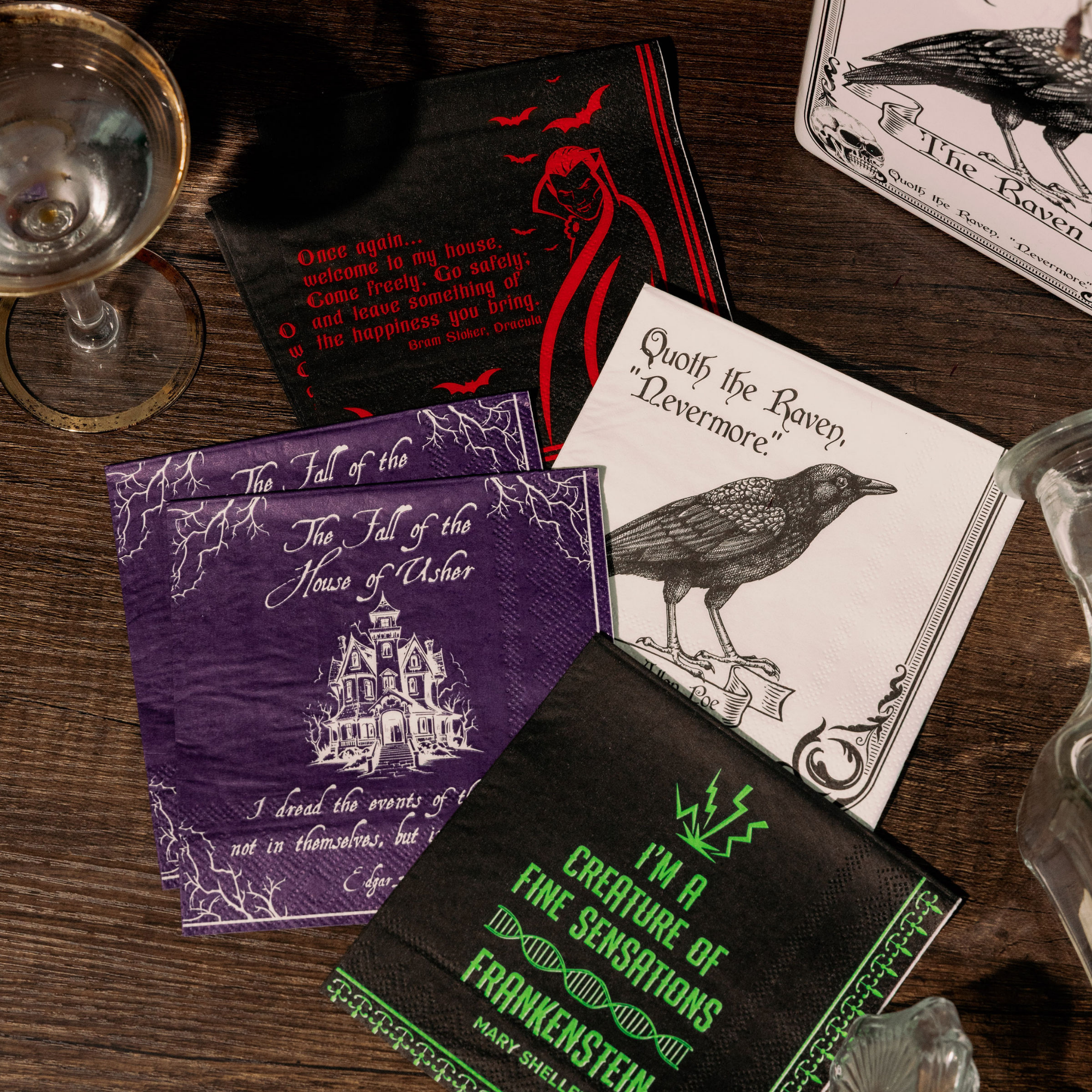 Cocktail Napkins Boxed Set, Gothic